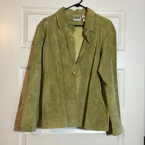 Chico’s size 3 light green suede jacket